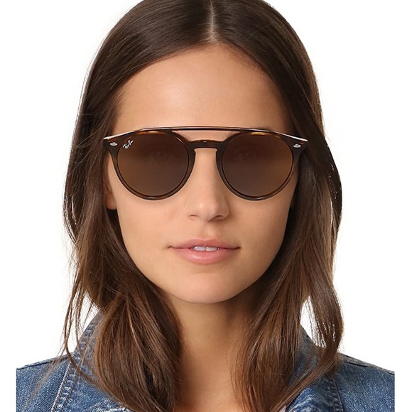 Ray Ban Round Brow Bar Sunglasses - Picture 3 of 11